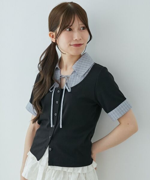 MAJESTIC LEGON / マジェスティックレゴン カットソー | シャツドッキングカットトップス | 詳細19