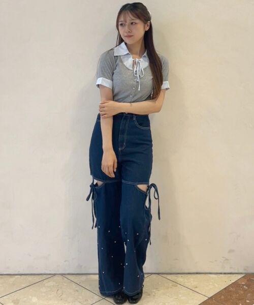 MAJESTIC LEGON / マジェスティックレゴン カットソー | シャツドッキングカットトップス | 詳細2