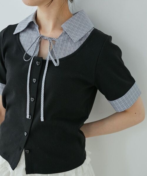 MAJESTIC LEGON / マジェスティックレゴン カットソー | シャツドッキングカットトップス | 詳細21