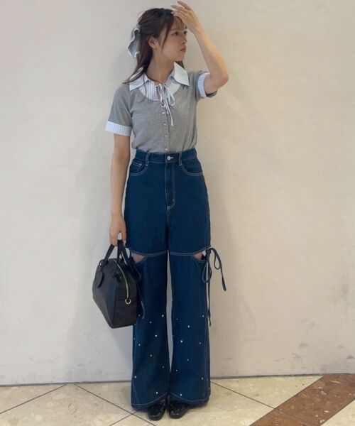 MAJESTIC LEGON / マジェスティックレゴン カットソー | シャツドッキングカットトップス | 詳細3