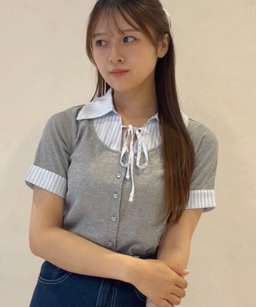 MAJESTIC LEGON / マジェスティックレゴン カットソー | シャツドッキングカットトップス | 詳細5