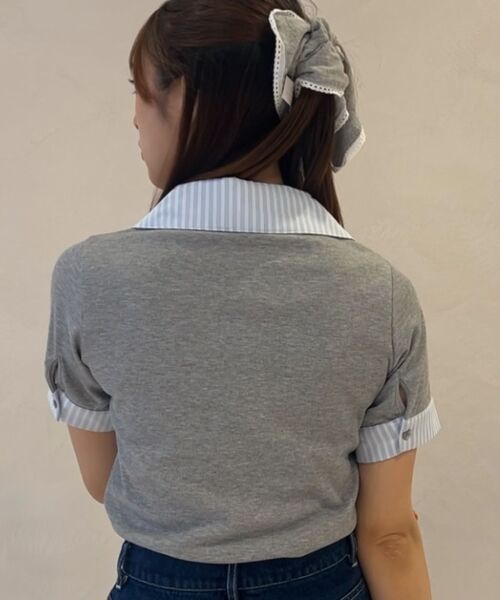 MAJESTIC LEGON / マジェスティックレゴン カットソー | シャツドッキングカットトップス | 詳細6