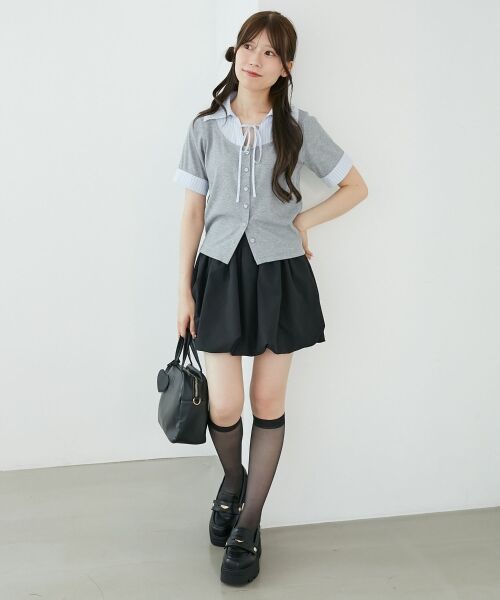 MAJESTIC LEGON / マジェスティックレゴン カットソー | シャツドッキングカットトップス | 詳細8