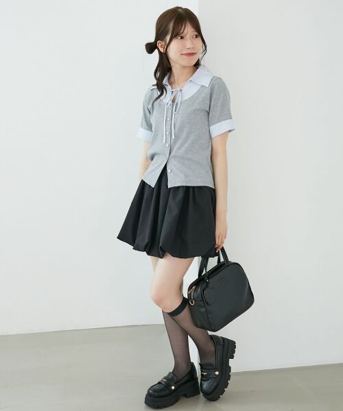 MAJESTIC LEGON / マジェスティックレゴン カットソー | シャツドッキングカットトップス | 詳細9