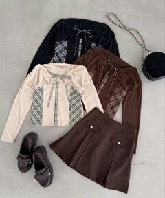 MAJESTIC LEGON / マジェスティックレゴン カットソー | バイカラーチェックトップス