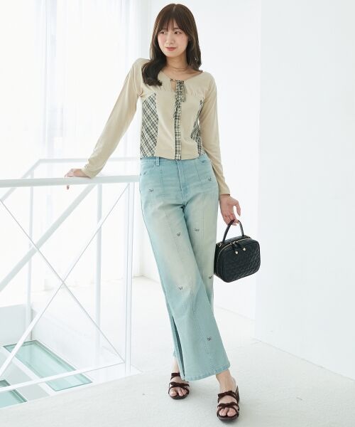 MAJESTIC LEGON / マジェスティックレゴン カットソー | バイカラーチェックトップス | 詳細2