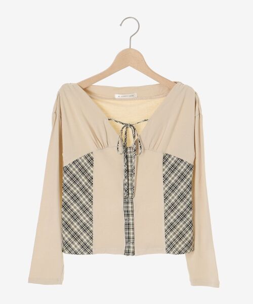 MAJESTIC LEGON / マジェスティックレゴン カットソー | バイカラーチェックトップス | 詳細25