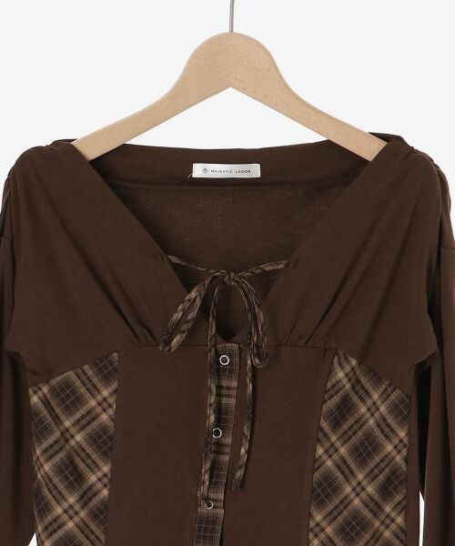 MAJESTIC LEGON / マジェスティックレゴン カットソー | バイカラーチェックトップス | 詳細29