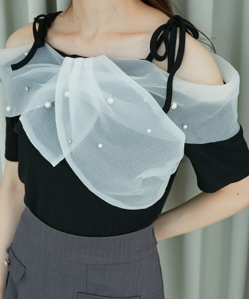 MAJESTIC LEGON / マジェスティックレゴン カットソー | キラキラビジューオフショルトップス | 詳細20