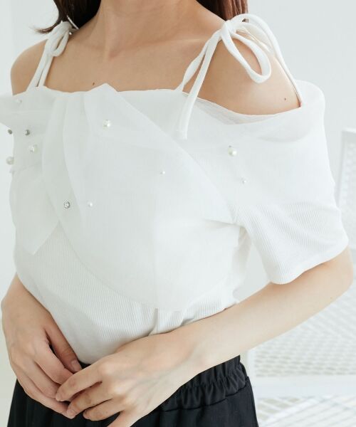 MAJESTIC LEGON / マジェスティックレゴン カットソー | キラキラビジューオフショルトップス | 詳細7