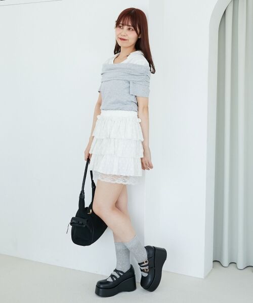 MAJESTIC LEGON / マジェスティックレゴン カットソー | シャツドッキングオフショルトップス | 詳細2