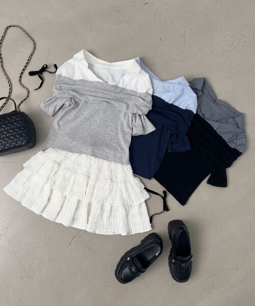 MAJESTIC LEGON / マジェスティックレゴン カットソー | シャツドッキングオフショルトップス | 詳細20