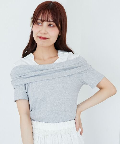 MAJESTIC LEGON / マジェスティックレゴン カットソー | シャツドッキングオフショルトップス | 詳細4