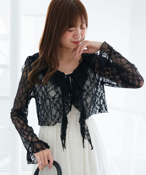 MAJESTIC LEGON / マジェスティックレゴン カーディガン・ボレロ | フード付きフリルカーデ | 詳細12