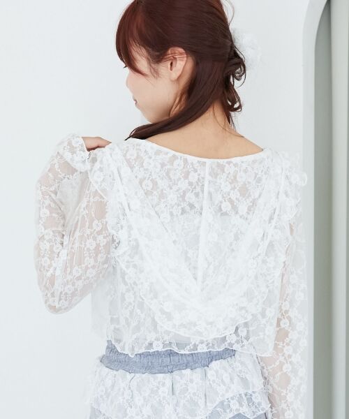 MAJESTIC LEGON / マジェスティックレゴン カーディガン・ボレロ | フード付きフリルカーデ | 詳細7