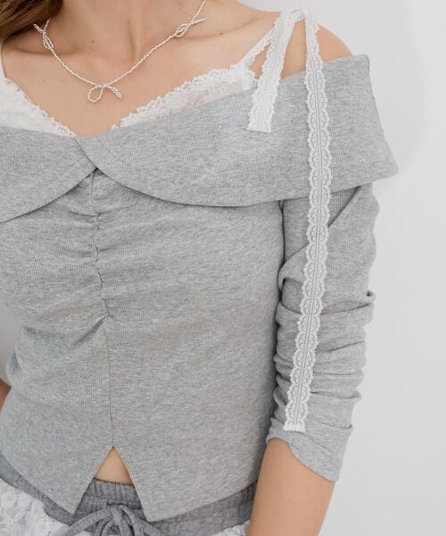 MAJESTIC LEGON / マジェスティックレゴン その他トップス | 肩リボンレースドッキングトップス | 詳細14