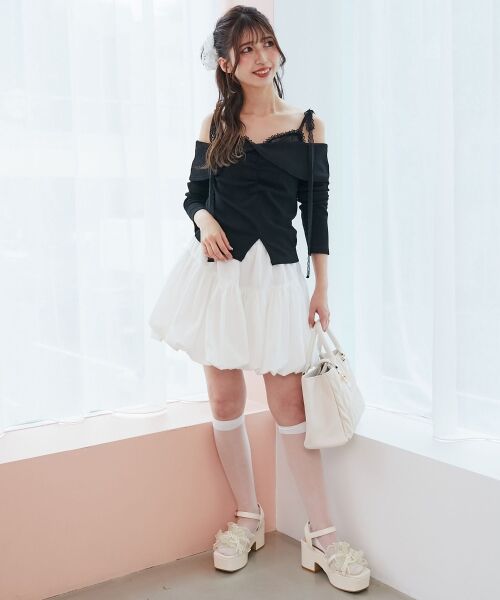 MAJESTIC LEGON / マジェスティックレゴン その他トップス | 肩リボンレースドッキングトップス | 詳細15