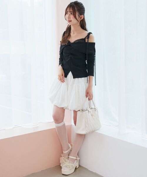 MAJESTIC LEGON / マジェスティックレゴン その他トップス | 肩リボンレースドッキングトップス | 詳細16