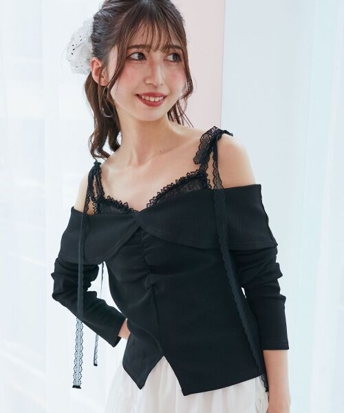 MAJESTIC LEGON / マジェスティックレゴン その他トップス | 肩リボンレースドッキングトップス | 詳細19