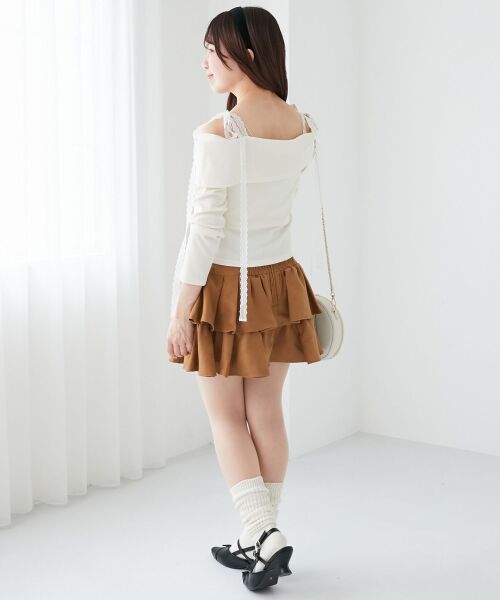 MAJESTIC LEGON / マジェスティックレゴン その他トップス | 肩リボンレースドッキングトップス | 詳細3