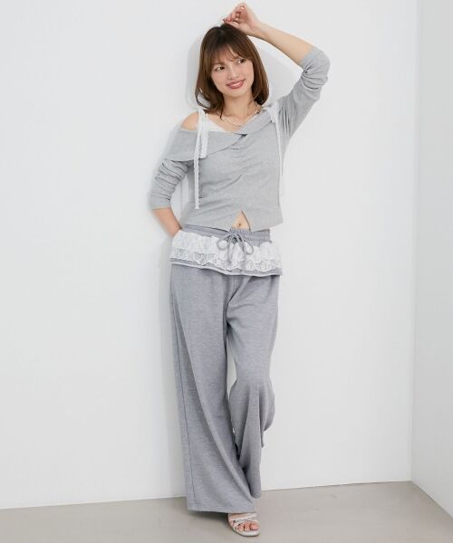 MAJESTIC LEGON / マジェスティックレゴン その他トップス | 肩リボンレースドッキングトップス | 詳細8