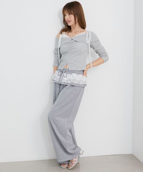 MAJESTIC LEGON / マジェスティックレゴン その他トップス | 肩リボンレースドッキングトップス | 詳細9