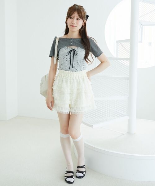 MAJESTIC LEGON / マジェスティックレゴン その他トップス | フリルキャミ×トップスセット | 詳細1