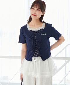 MAJESTIC LEGON / マジェスティックレゴン カーディガン・ボレロ | ペプラムキャミセットカットカーデ