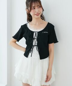 MAJESTIC LEGON / マジェスティックレゴン カーディガン・ボレロ | ペプラムキャミセットカットカーデ