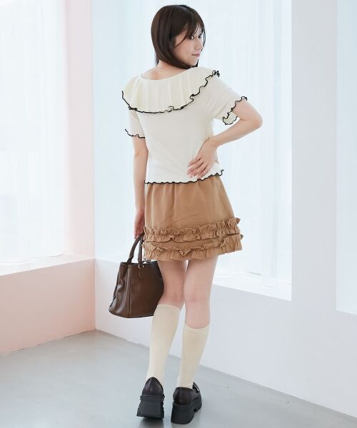 MAJESTIC LEGON / マジェスティックレゴン カットソー | メロウフリルレイヤードカットトップス | 詳細4