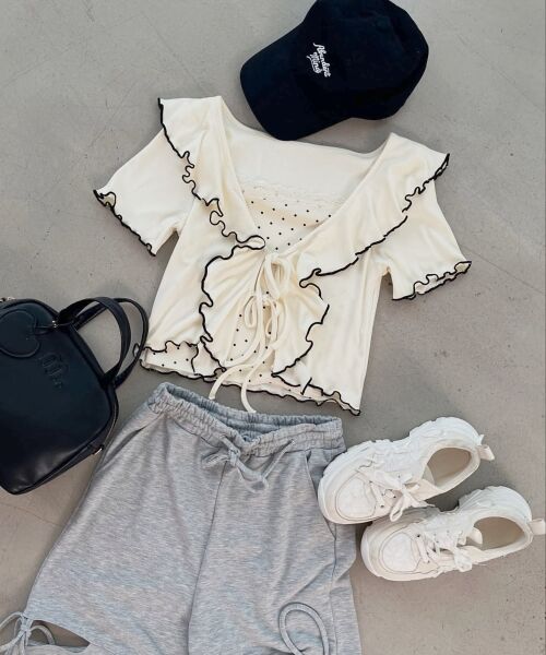 MAJESTIC LEGON / マジェスティックレゴン カットソー | メロウフリルレイヤードカットトップス | 詳細9