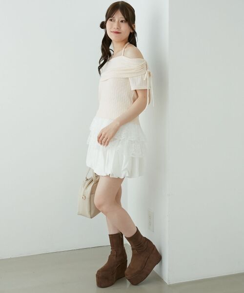 MAJESTIC LEGON / マジェスティックレゴン カットソー | 裾レースオフショルトップス | 詳細10