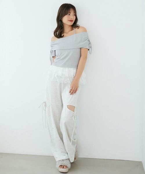 MAJESTIC LEGON / マジェスティックレゴン カットソー | 裾レースオフショルトップス | 詳細16