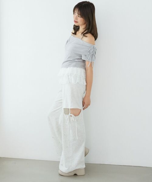 MAJESTIC LEGON / マジェスティックレゴン カットソー | 裾レースオフショルトップス | 詳細17