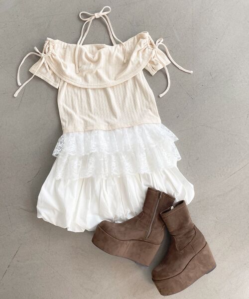 MAJESTIC LEGON / マジェスティックレゴン カットソー | 裾レースオフショルトップス | 詳細24