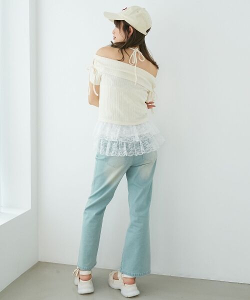 MAJESTIC LEGON / マジェスティックレゴン カットソー | 裾レースオフショルトップス | 詳細4