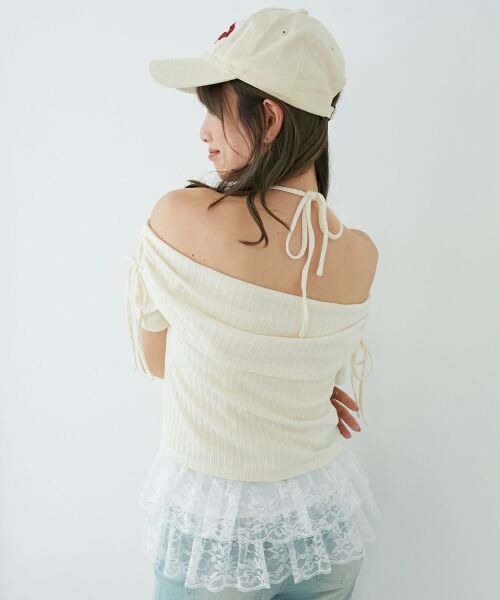 MAJESTIC LEGON / マジェスティックレゴン カットソー | 裾レースオフショルトップス | 詳細7