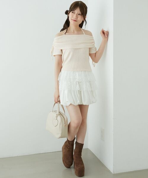 MAJESTIC LEGON / マジェスティックレゴン カットソー | 裾レースオフショルトップス | 詳細9