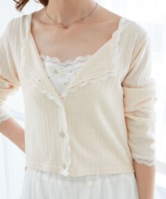 MAJESTIC LEGON / マジェスティックレゴン カーディガン・ボレロ | レース使いキャミカーデセット