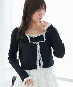 MAJESTIC LEGON / マジェスティックレゴン カーディガン・ボレロ | レース使いキャミカーデセット