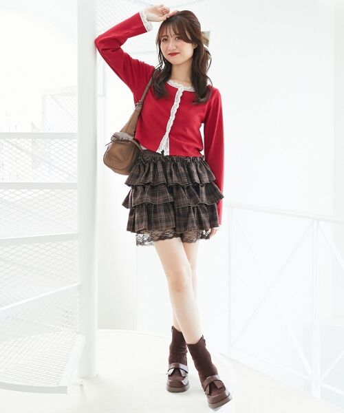 MAJESTIC LEGON / マジェスティックレゴン カーディガン・ボレロ | レース使いキャミカーデセット | 詳細15