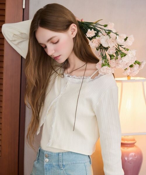 MAJESTIC LEGON / マジェスティックレゴン カーディガン・ボレロ | レース使いキャミカーデセット | 詳細17