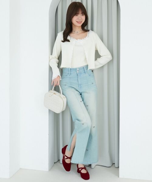 MAJESTIC LEGON / マジェスティックレゴン カーディガン・ボレロ | レース使いキャミカーデセット | 詳細18