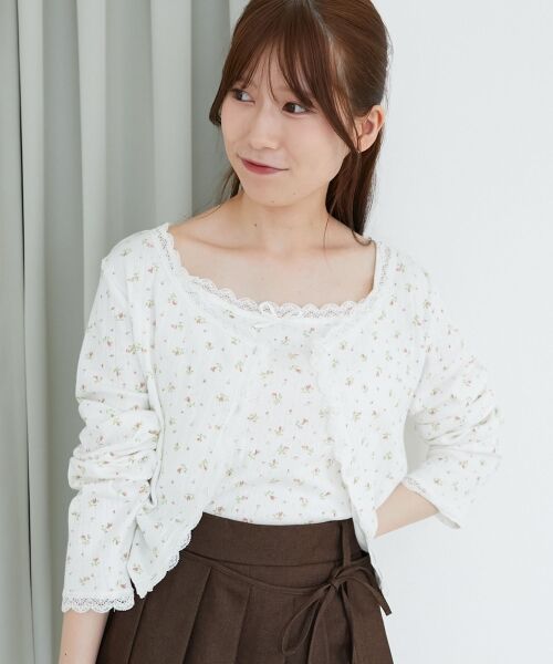 MAJESTIC LEGON / マジェスティックレゴン カーディガン・ボレロ | レース使いキャミカーデセット | 詳細4