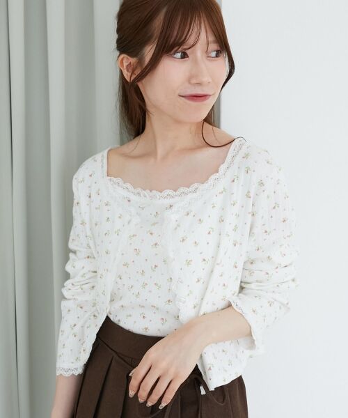 MAJESTIC LEGON / マジェスティックレゴン カーディガン・ボレロ | レース使いキャミカーデセット | 詳細5