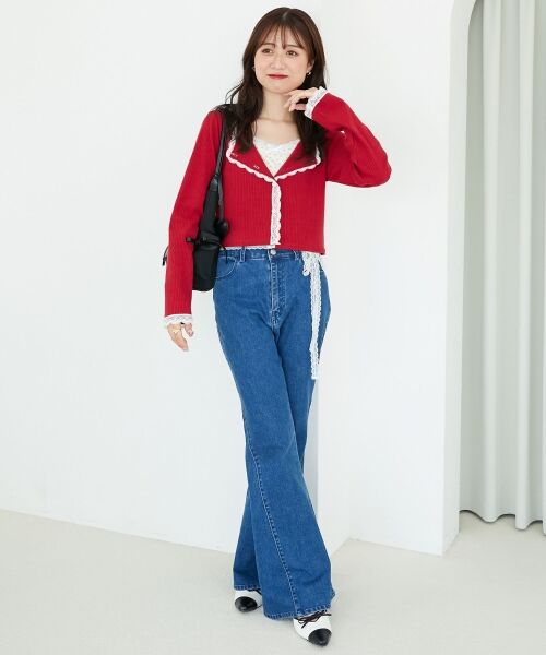 MAJESTIC LEGON / マジェスティックレゴン カーディガン・ボレロ | レース使いキャミカーデセット | 詳細8