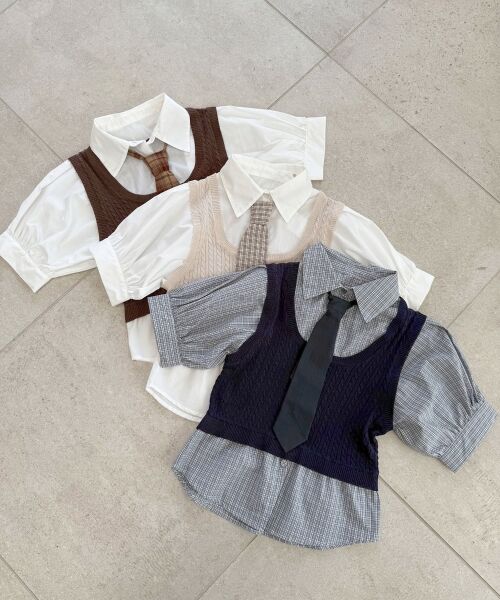 MAJESTIC LEGON / マジェスティックレゴン ニット・セーター | ∞ネクタイセットシャツドッキングニット | 詳細1