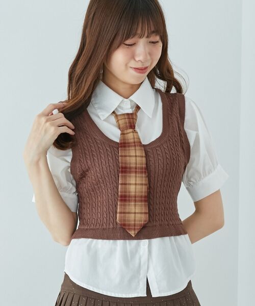 MAJESTIC LEGON / マジェスティックレゴン ニット・セーター | ∞ネクタイセットシャツドッキングニット | 詳細13