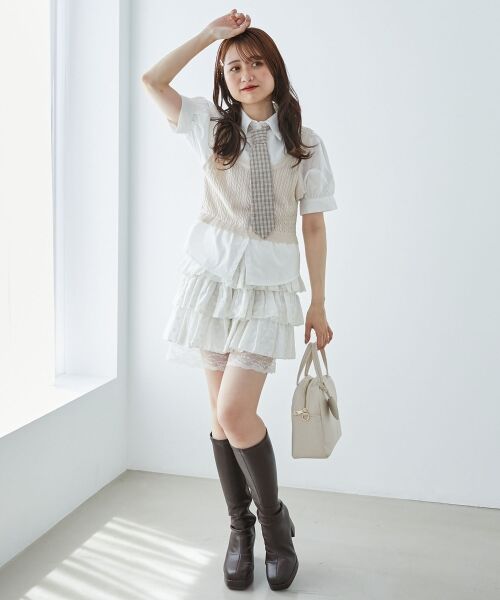 MAJESTIC LEGON / マジェスティックレゴン ニット・セーター | ∞ネクタイセットシャツドッキングニット | 詳細17