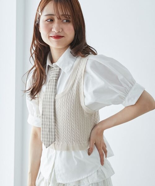 MAJESTIC LEGON / マジェスティックレゴン ニット・セーター | ∞ネクタイセットシャツドッキングニット | 詳細21